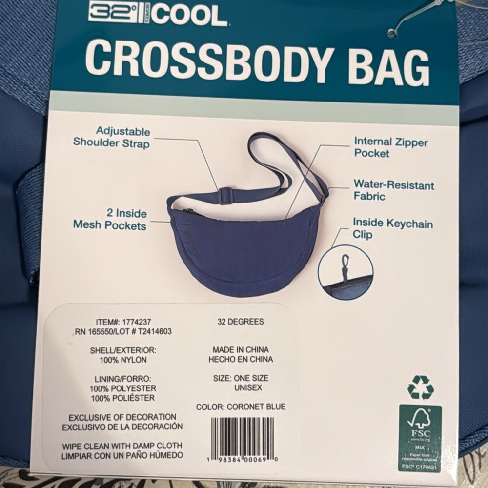 32 Degrees Coronet Blue Crossbody Bag - Picture 4 of 8
